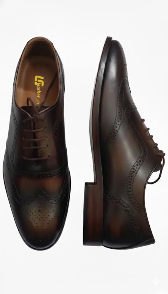 Premium Brown Leather Brogue Oxford Shoes for Men Classic Formal Dress Shoes